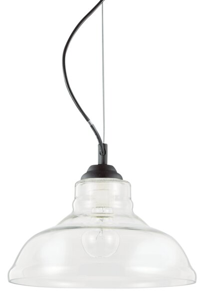 Závěsné svítidlo Ideal lux 112336 BISTRO SP1 PLATE trasparente 1xE27 60W chrom