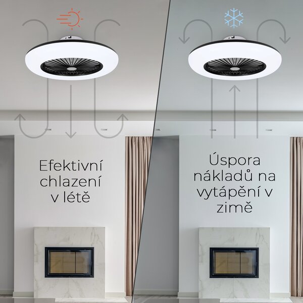 Noaton 11055B Callisto, černá, stropní ventilátor se světlem (Zánovní)
