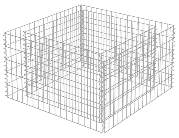 Gabionový vyvýšený záhon pozinkovaná ocel 90 x 90 x 50 cm 143557