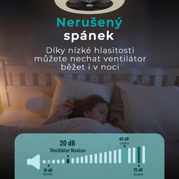 Noaton 11055B Callisto, černá, stropní ventilátor se světlem (Zánovní)
