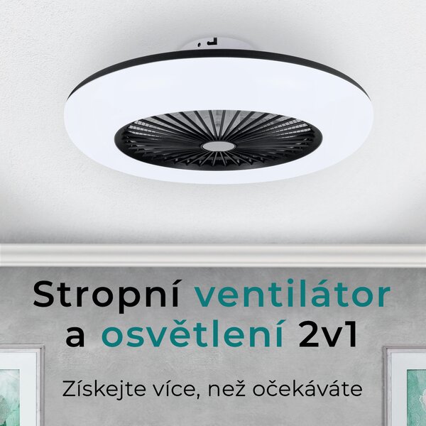 Noaton 11055B Callisto, černá, stropní ventilátor se světlem (Zánovní)