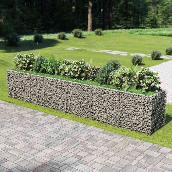 Gabionový vyvýšený záhon pozinkovaná ocel 540 x 90 x 100 cm 143554