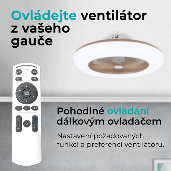Noaton 11055G Callisto, zlatá, stropní ventilátor se světlem