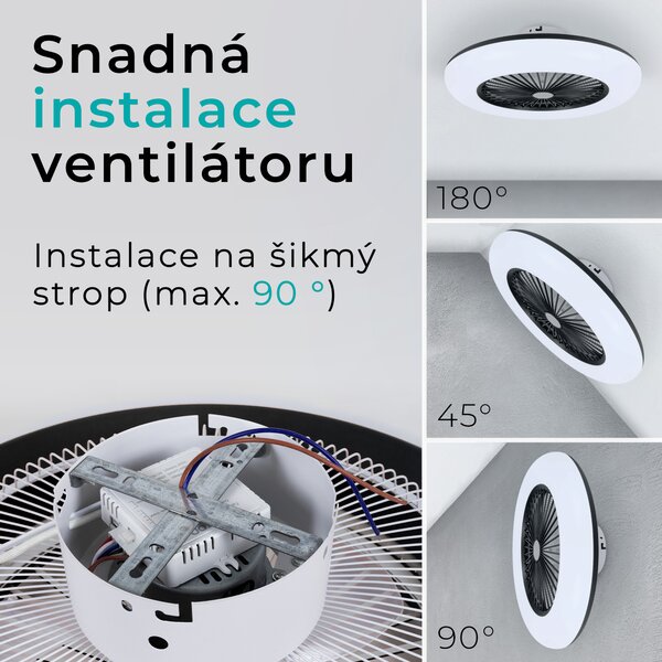 Noaton 11055B Callisto, černá, stropní ventilátor se světlem (Zánovní)