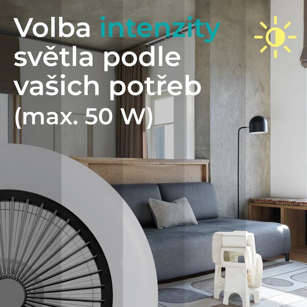 Noaton 11055B Callisto, černá, stropní ventilátor se světlem (Zánovní)