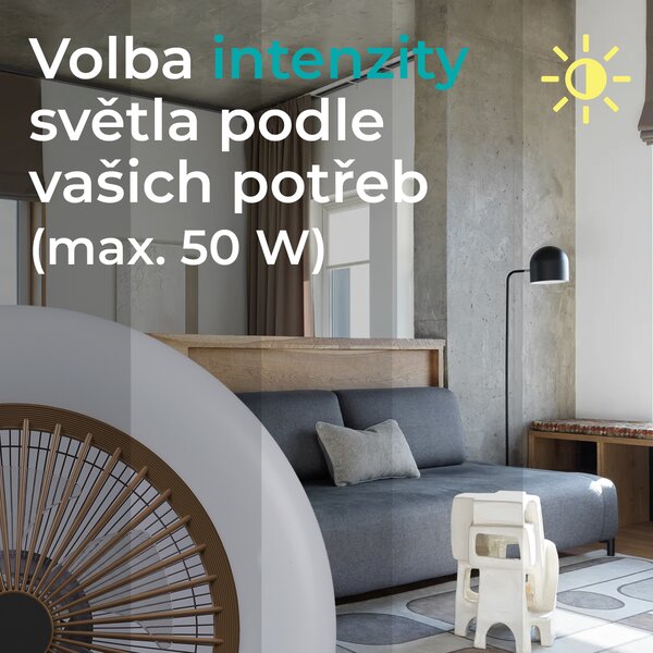 Noaton 11055G Callisto, zlatá, stropní ventilátor se světlem
