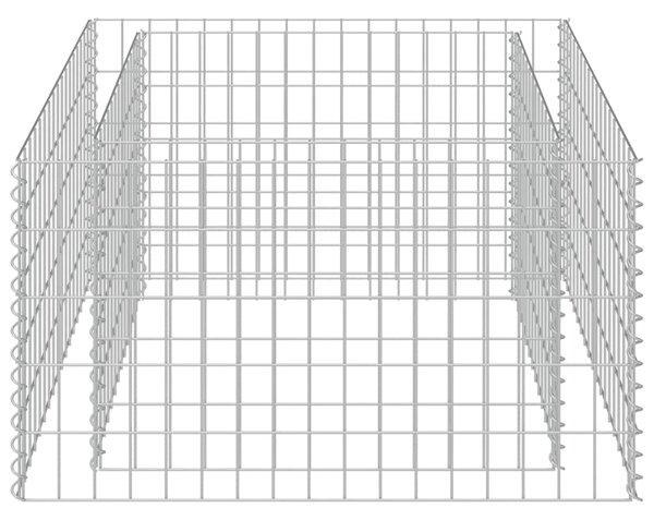 Gabionový vyvýšený záhon pozinkovaná ocel 90 x 90 x 50 cm 143557