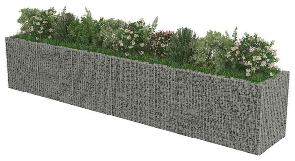 Gabionový vyvýšený záhon pozinkovaná ocel 540 x 90 x 100 cm 143554