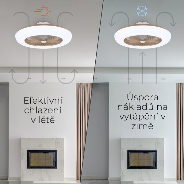 Noaton 11055G Callisto, zlatá, stropní ventilátor se světlem