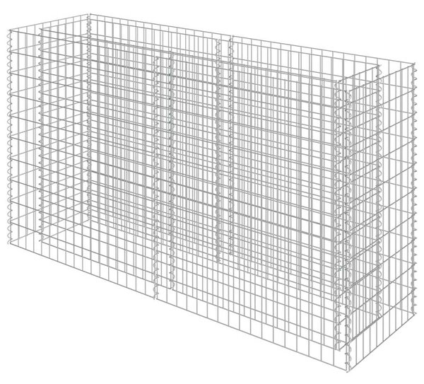 Gabionový vyvýšený záhon pozinkovaná ocel 180 x 50 x 100 cm 143558