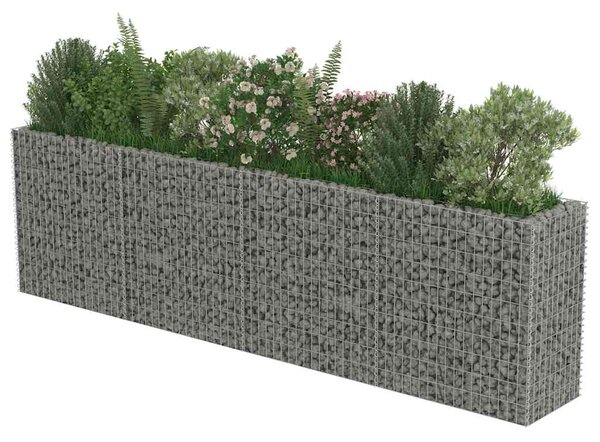 Gabionový vyvýšený záhon pozinkovaná ocel 360 x 50 x 100 cm 143560