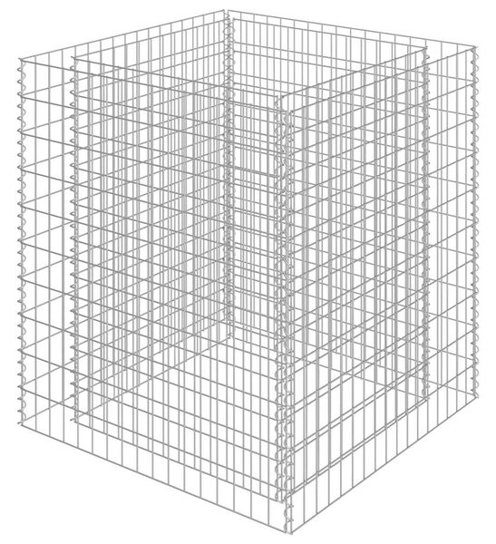 Gabionový vyvýšený záhon pozinkovaná ocel 90 x 90 x 100 cm 143556