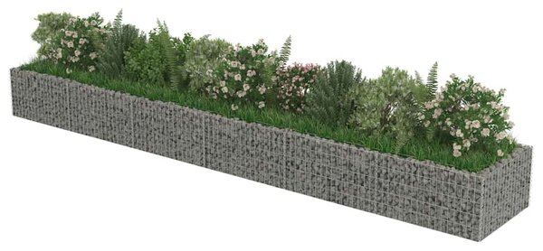 Gabionový vyvýšený záhon pozinkovaná ocel 540 x 90 x 50 cm 143555