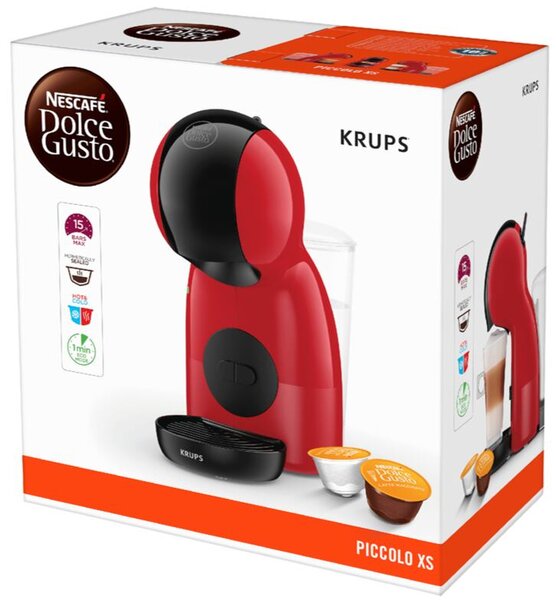 Nescafé Dolce Gusto Piccolo XS Kapslový kávovar, červený/černý KRUPS KP1A3510A