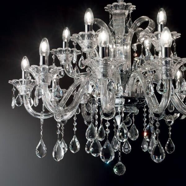 Závěsné svítidlo / Luster Ideal lux 114170 Colossi SP15 trasparente 15xE14 40W