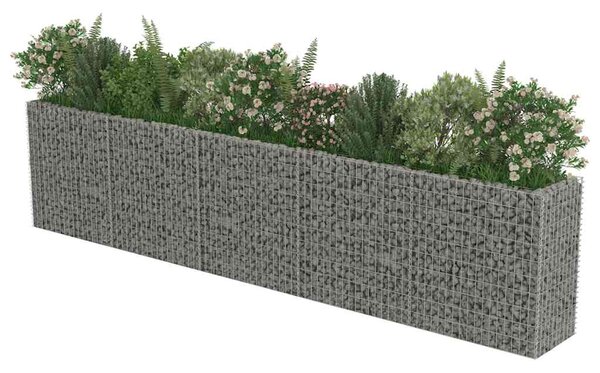 Gabionový vyvýšený záhon pozinkovaná ocel 450 x 50 x 100 cm 143564