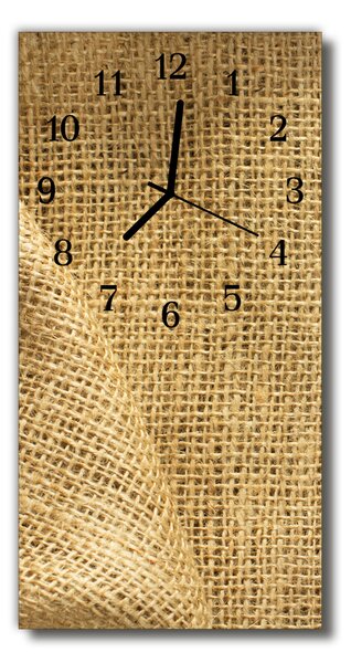 Skleněné hodiny vertikální  Béžová plátno 30x60 cm