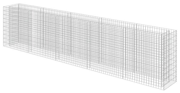 Gabionový vyvýšený záhon pozinkovaná ocel 450 x 50 x 100 cm 143564