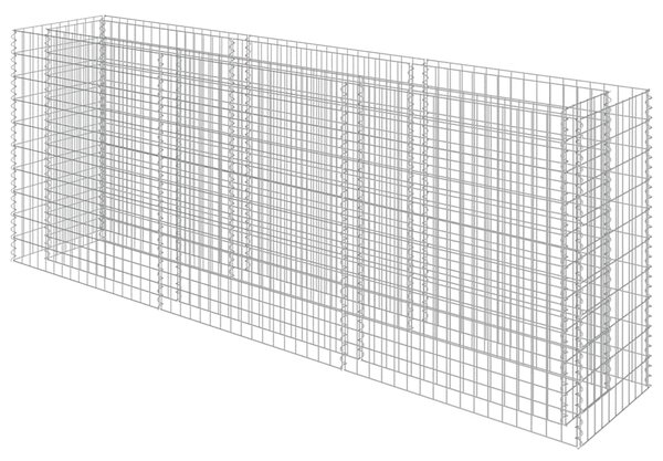 Gabionový vyvýšený záhon pozinkovaná ocel 270 x 50 x 100 cm 143562