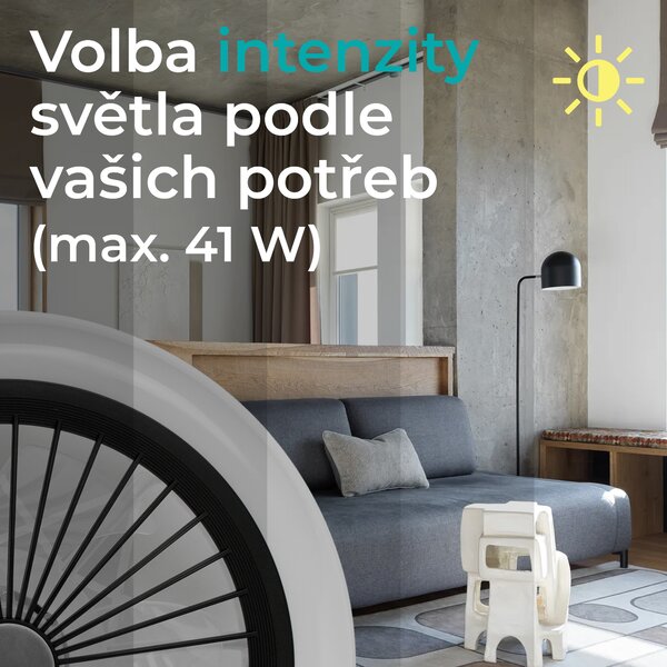 Noaton 11045B Polaris, černá, stropní ventilátor se světlem (Zánovní)