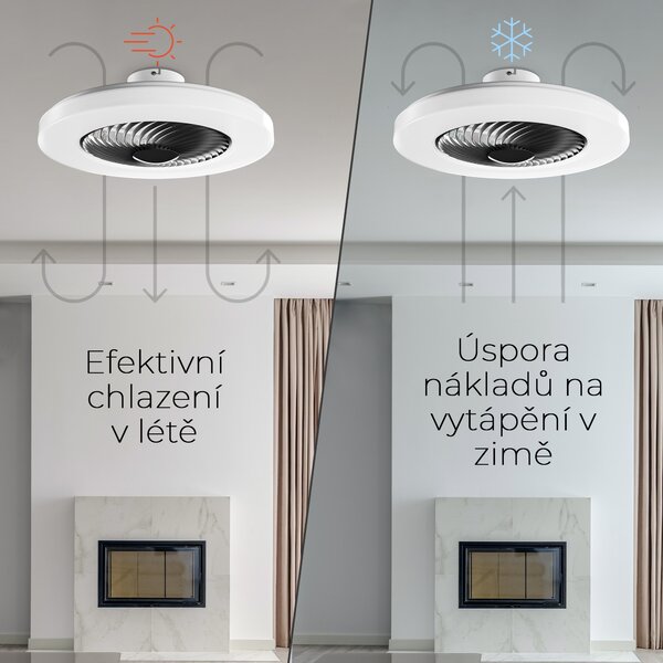 Noaton 12058B Triton, černá, stropní ventilátor se světlem