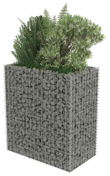 Gabionový vyvýšený záhon pozinkovaná ocel 90 x 50 x 100 cm 143568