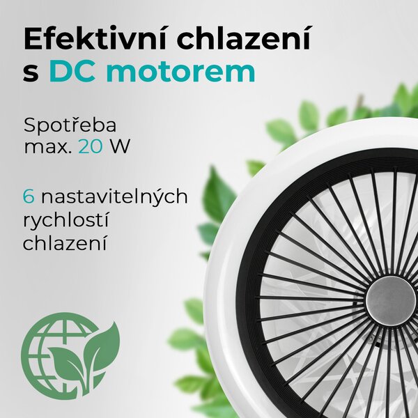 Noaton 11045B Polaris, černá, stropní ventilátor se světlem (Zánovní)