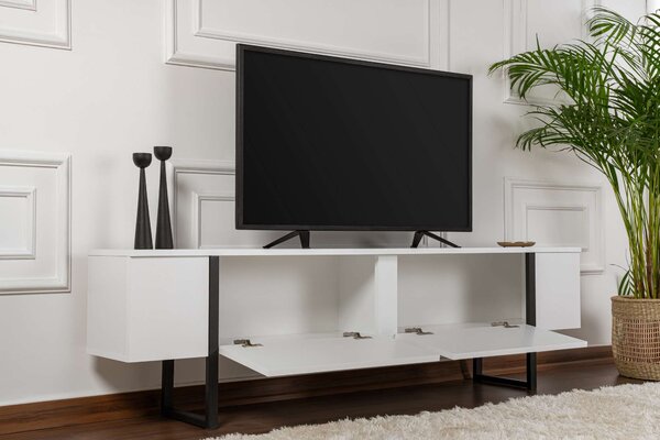 TV stolek/skříňka Sancuty (bílá + černá). Akce -18%