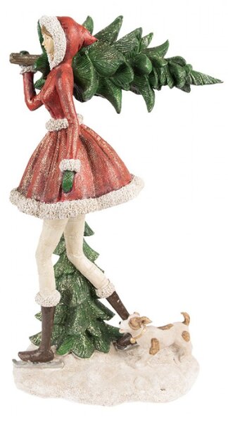 Figurka holčičky na bruslích se stromečkem – 25x17x43 cm