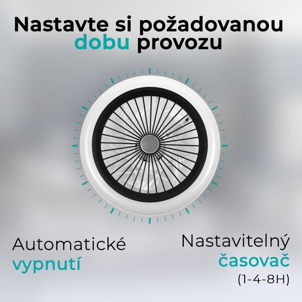 Noaton 11045B Polaris, černá, stropní ventilátor se světlem (Zánovní)
