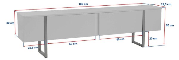 TV stolek/skříňka Sancuty (bílá + černá). Akce -18%