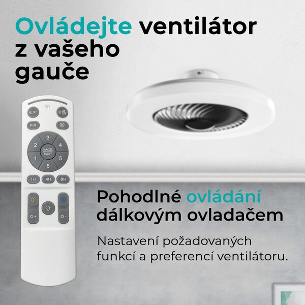 Noaton 12058B Triton, černá, stropní ventilátor se světlem