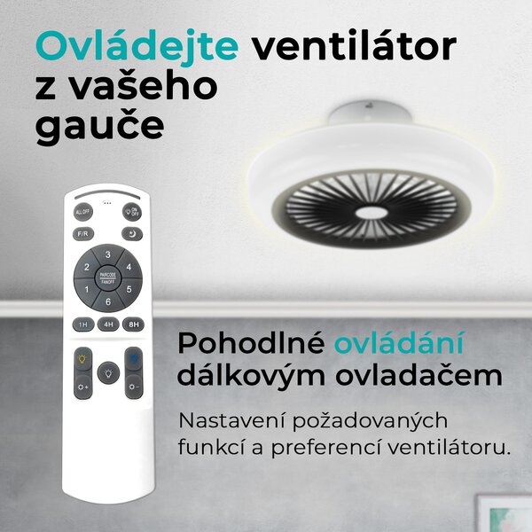 Noaton 11045B Polaris, černá, stropní ventilátor se světlem (Zánovní)
