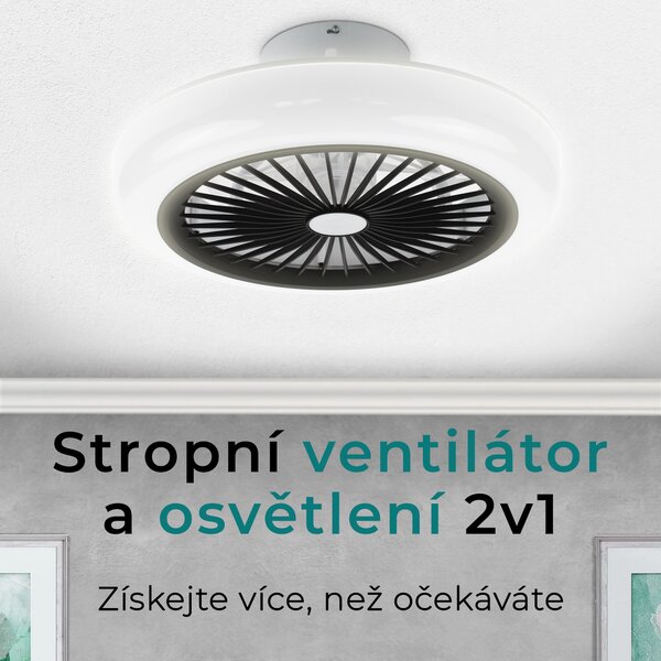 Noaton 11045B Polaris, černá, stropní ventilátor se světlem (Zánovní)