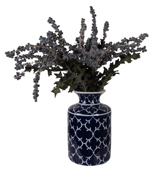 Keramická váza s tmavě modrým dekorem Ouddorp S – 19x31 cm