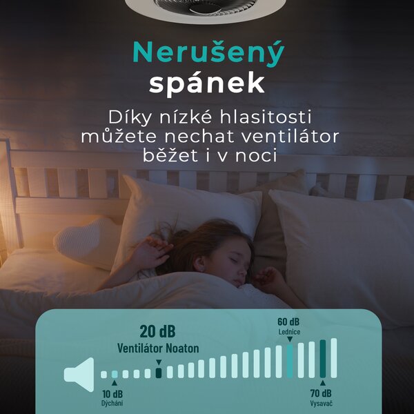 Noaton 12058B Triton, černá, stropní ventilátor se světlem