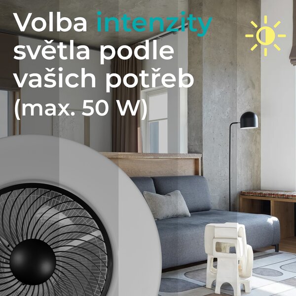 Noaton 12058B Triton, černá, stropní ventilátor se světlem
