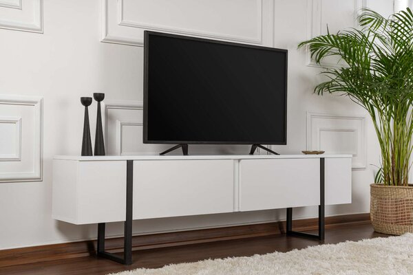 TV stolek/skříňka Sancuty (bílá + černá). Akce -18%