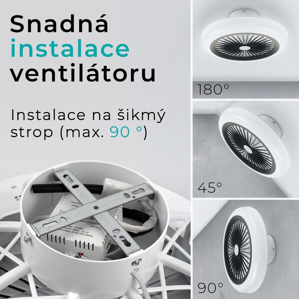 Noaton 11045B Polaris, černá, stropní ventilátor se světlem (Zánovní)
