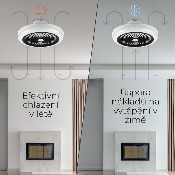 Noaton 11045B Polaris, černá, stropní ventilátor se světlem (Zánovní)