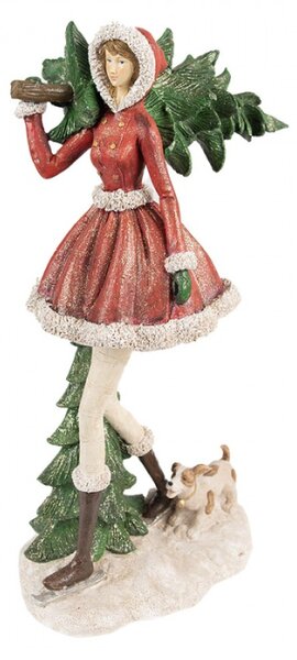 Figurka holčičky na bruslích se stromečkem – 25x17x43 cm