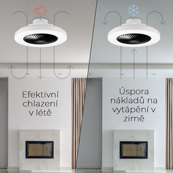 Noaton 12050B Triton, černá, stropní ventilátor se světlem