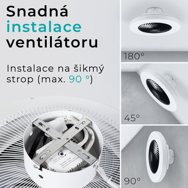 Noaton 12050B Triton, černá, stropní ventilátor se světlem