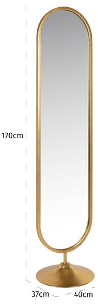 Richmond Zlaté kovové stojací zrcadlo Moya 170 cm
