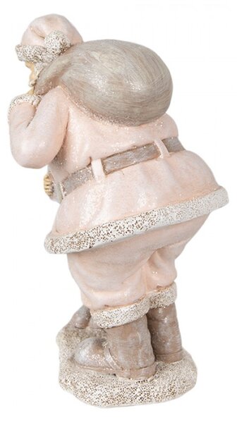 Figurka Santa Clause poslouchající přání malého chlapce – 13x11x18 cm