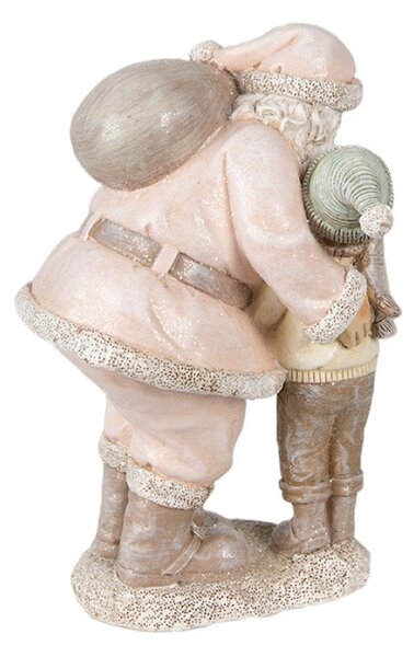 Figurka Santa Clause poslouchající přání malého chlapce – 13x11x18 cm