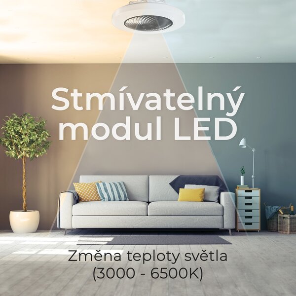 Noaton 12050B Triton, černá, stropní ventilátor se světlem