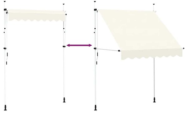 Ručně zatahovací markýza 200 cm krémová 143694