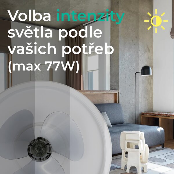 Noaton 13045W Puppis, bílá, stropní ventilátor se světlem (Použitý, Záruka 21 měsíců)