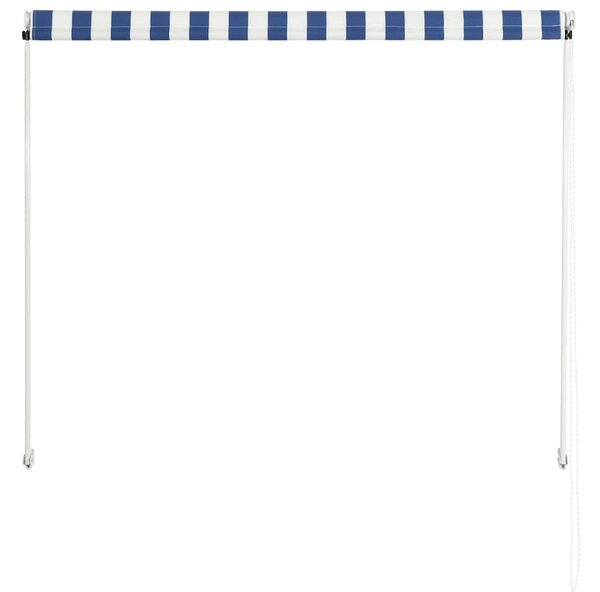 Zatahovací markýza 150 x 150 cm modro-bílá 143746